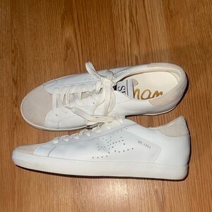 Sam Edelman size 8.5 Aubrie White Leather Women's Sneakers